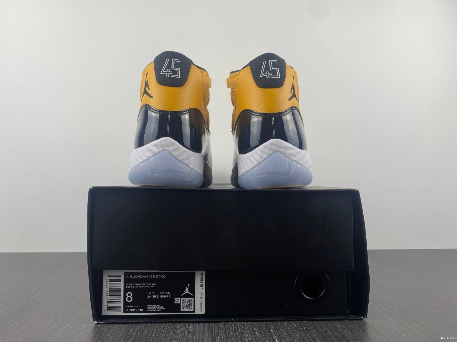 Air Jordan CT8012-118 11 White Retro Black Yellow 0114